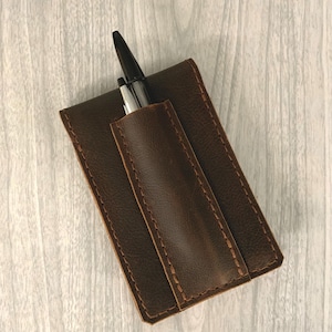 Leather flip note pad cover, small memo book cover, notebook cover with pen loop, 3”x5” notebook,pocket for credit cards, pen pocket,notepad