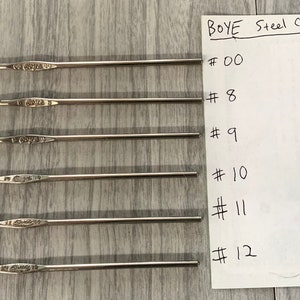 Steel BOYE crochet hook, sold singularly, different sizes hooks, crochet hook, steel crochet hooks,vintage crochet hook,crocheting,hook