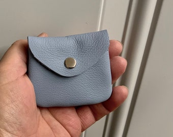 Leather coin purse, small coin purse, tiny coin purse, small coin purse, coin pouch,money purse,genuine leather,coin, leather coin bag,blue