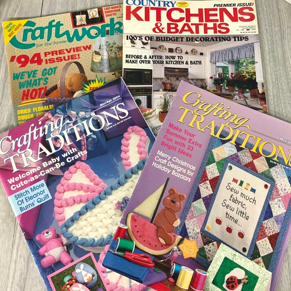 Crafting Traditions, craftworks, Country Kitchens and Baths, Crafting Traditions magazines, 4 magazines for 13 dollars, arts and crafts,