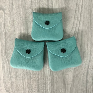 Small coin purse, Leather coin purse, tiny coin purse, rosary purse,coin pouch,money purse,genuine leather,coin,leather coin bag, blue,pouch
