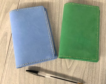Leather 4”x6” note pad cover, small memo book cover, mini note,notebook,memo book cover,80 sheet memo book,pocket for credit,leather journal
