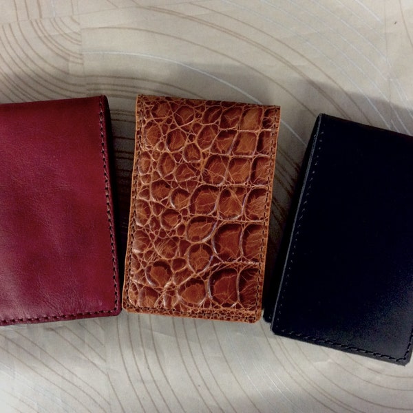 Leather flip note pad cover,small memo book cover, mini note, 3”x5” notebook, memo book cover,50to80 sheet memo book,pocket for credit cards