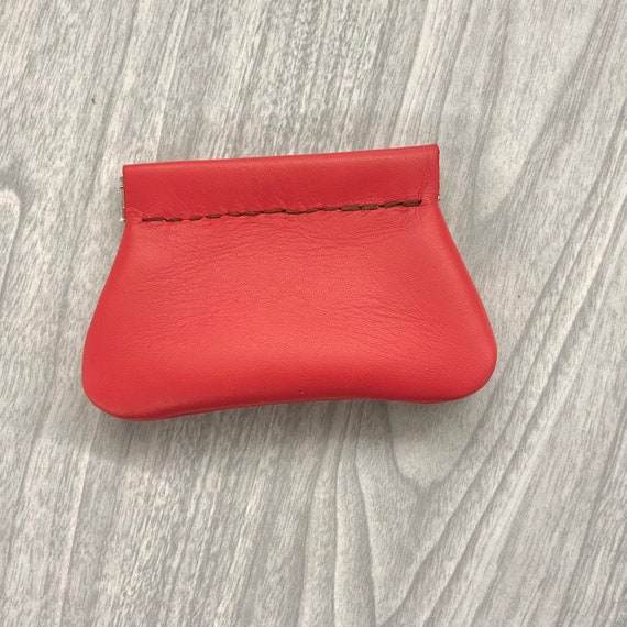 Red Coin Purse squeeze Coin Purse leather Purse coin Purse Leather Coin Pouch Snap Coin Purse Squeeze Frame Purse USA Made Change Purse Etsy
