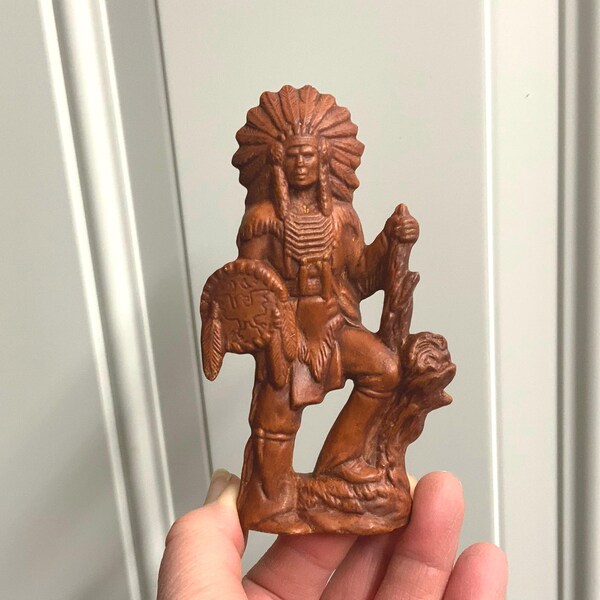 vintage collectable Hershey Native American Indian chief figurine, ceramic Indian