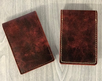 Leather flip note pad cover,small memo book cover, mini note, 3”x5” notebook, memo book cover,50to80 sheet memo book,pocket for credit cards