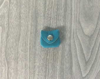Super teeny ring purse, tooth fairy purse, teeny coin purse, guitar picks, teeny ring pouch, small leather ring purse, ring container, tooth