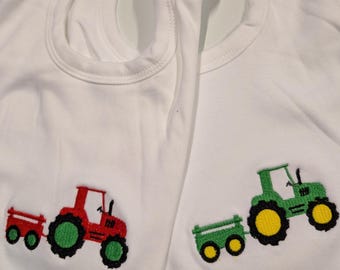 Tractors / Farmers Baby Bib with Optional Initials adding