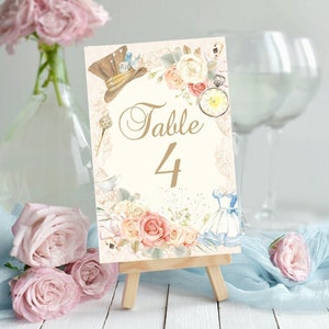 Alice in Wonderland Printable Table Numbers, Tables 1-20, Wonderland Wedding, Table Numbers, Alice in Wonderland Decorations, Seat Cards OF1