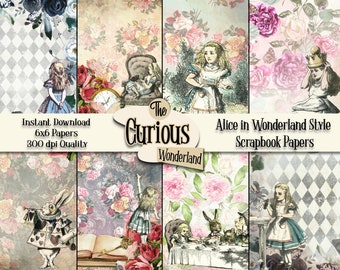 Art Collectibles Clip Art Instant Download Alice S Adventures In Wonderland Digital Paper And Clipart Purple And Gold Alice Digital Scrapbooking Kit