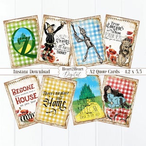 Vintage Large Wizard of Oz Cards, Party Decoration, Cardmaking, Junk Journal Cards, Printable, Instant Download, Scrapbook, Tin Man