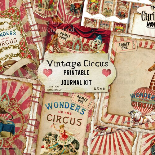 Circus Ephemera Digital Download Printable Junk Journal - Etsy