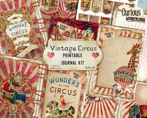 Vintage Circus Junk Journal Pages Printable Digital Journal - Etsy
