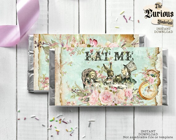 Rose Alice in Wonderland Candy Bar Wrapper Printable Hershey - Etsy UK