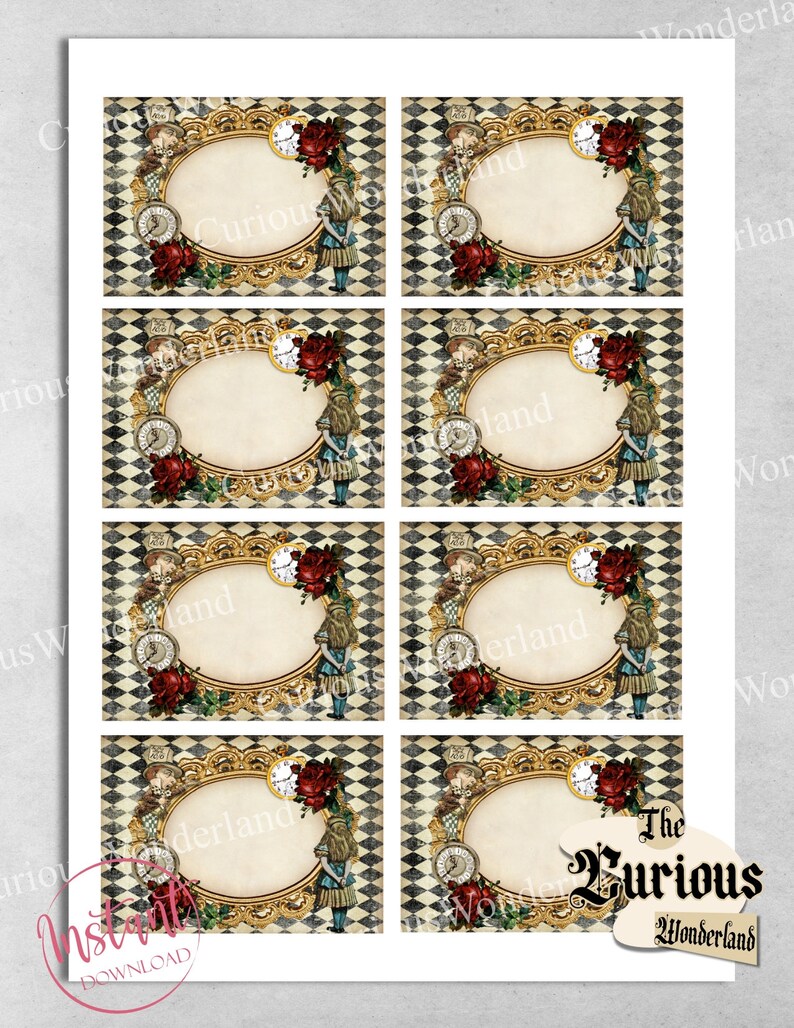 Alice in Wonderland Printable Name Cards Table Cards Mad - Etsy UK
