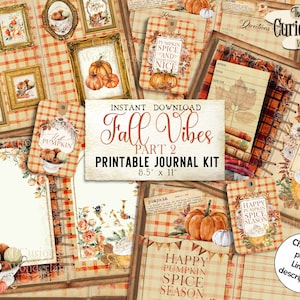 Fall Pumpkin Part 2 Junk Journal Ephemera Pack Digital Download Kit Printable Halloween Journal Pumpkin Spice Craft Paper Fussy Cuts