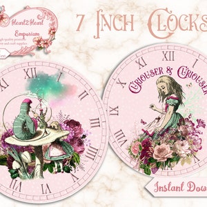 Alice in Wonderland Clocks Printable Clocks Digital | Etsy UK