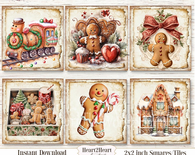 Gingerbread Man Christmas Gift Tags - Set of 8 - Etsy