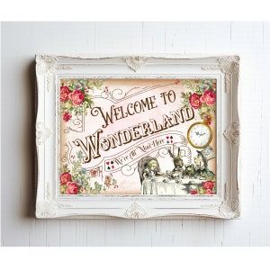 Alice in Wonderland Welcome to Wonderland Print | Printable Wall Decor | Wonderland Nursery | INSTANT DOWNLOAD |
