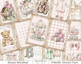 Papel para diario de bebé niña, papel de doble cara, libro de recuerdos del bebé, recuerdos del bebé, papel para álbumes de recortes, recuerdos del bebé