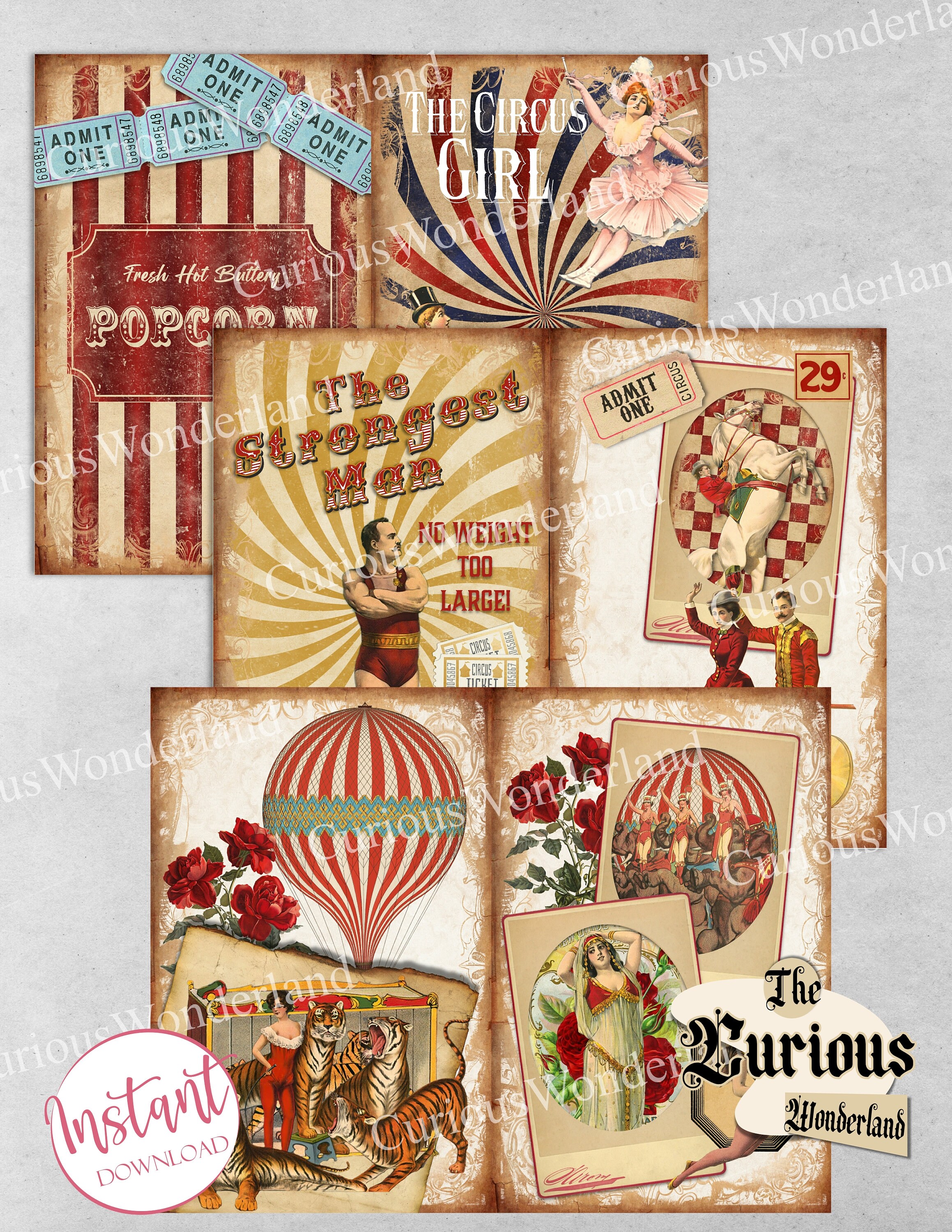 Vintage Circus Fun Junk Journal Pages Printable Digital - Etsy