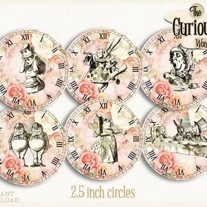 Alice in Wonderland Clocks Printable Clocks Digital - Etsy