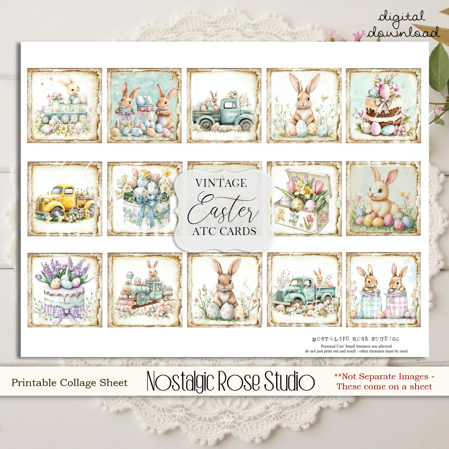 Vintage Easter 2 Inch Squares Printable Collage Sheet Digital Download ...