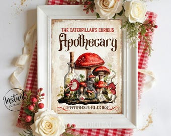 Printable Alice in Wonderland Apothecary Sign Print | Digital Download | Wonderland Halloween Decor