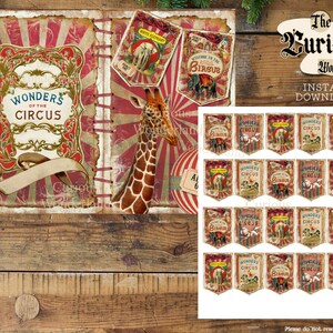Vintage Circus Junk Journal Pages, Printable, Digital Journal Kit ...