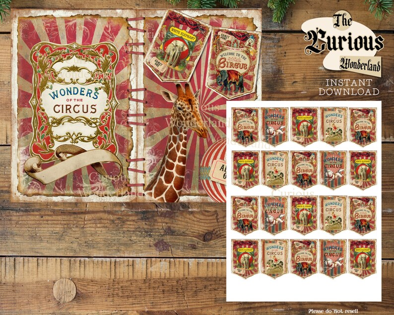 Vintage Circus Junk Journal Pages Printable Digital Journal - Etsy