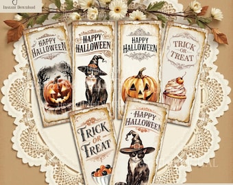 Digitale Halloween Collage Sheet, Retro Halloween, Journal Karten, digitales Bild, Scrapbook Karten, printable Download, ACEO, digitale Karten