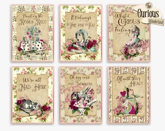 ALICE IN WONDERLAND Printable Signs, Instant Download, Onederland