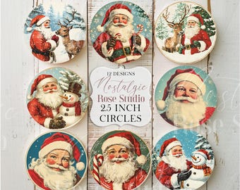 プリントされた「ヴィンテージクリスマス、ウィンターサークルジャンク