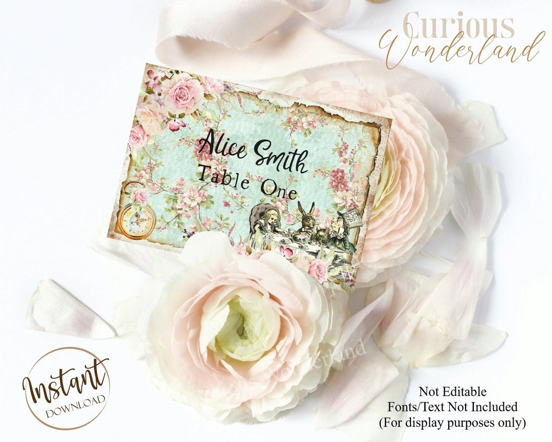 Alice in Wonderland Printable Name Cards Table Cards - Etsy