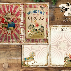 Vintage Circus Junk Journal Pages, Printable, Digital Journal Kit ...