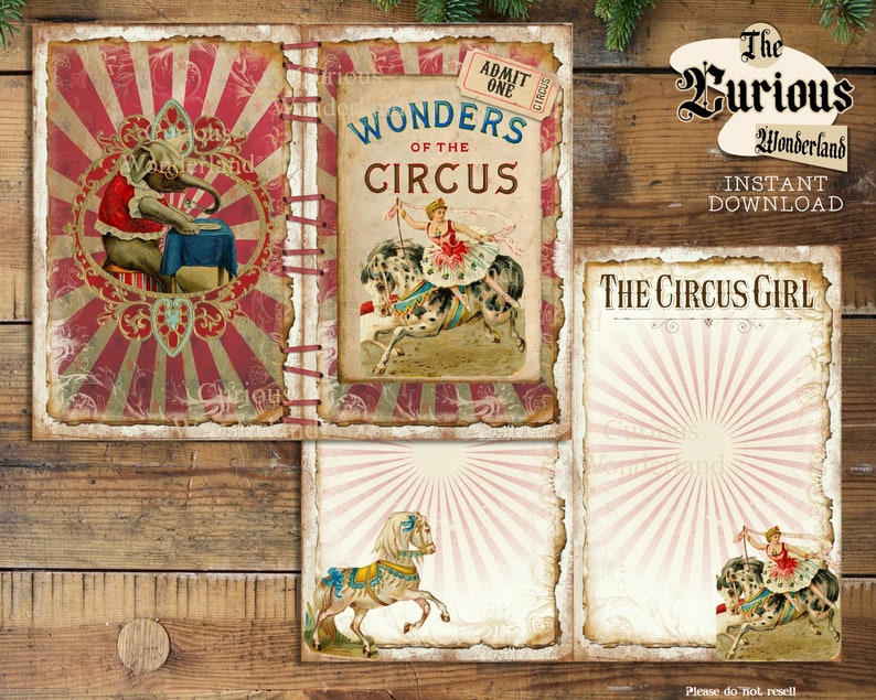 Vintage Circus Junk Journal Pages Printable Digital Journal - Etsy