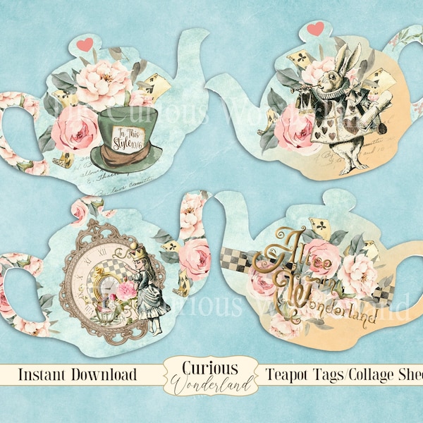 Alice in Wonderland Teapot Printable - Etsy
