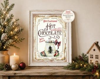Farmhouse Christmas Hot Chocolate Sign - Digital Instant Download