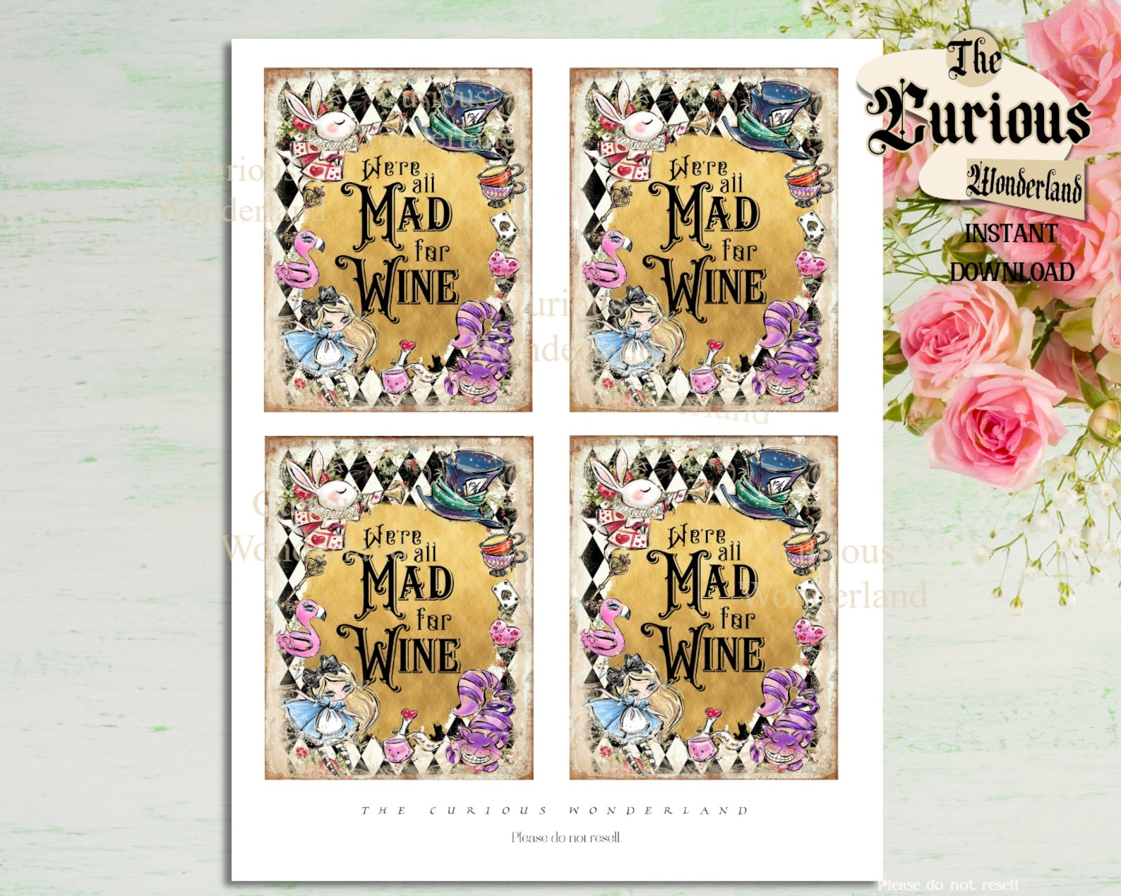 Alice in Wonderland Drink Me Labels Wine Bottle Labels Etsy