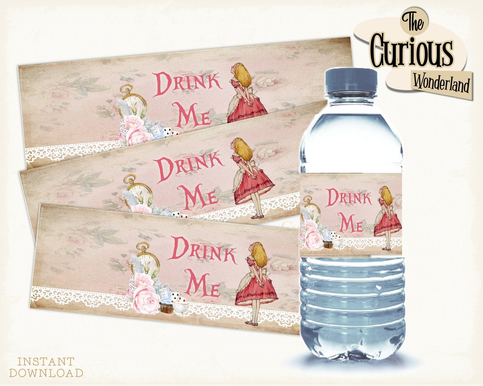 Alice in Wonderland Bottle Labels Drink Me Labels Alice Etsy