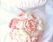Pink and Ivory Fabric Wedding Bouquet, Bridal Fabric Bouquet, Fabric Bridal Bouquet, Wedding Bouquet, Fabric Bridemaids Bouquet Pink Wedding