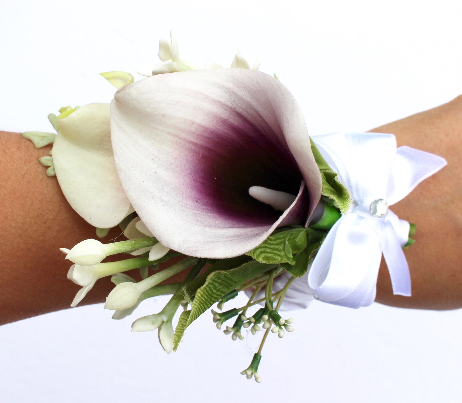 Purple Wedding Corsage Purple Calla Lily Wrist Corsage Etsy Canada
