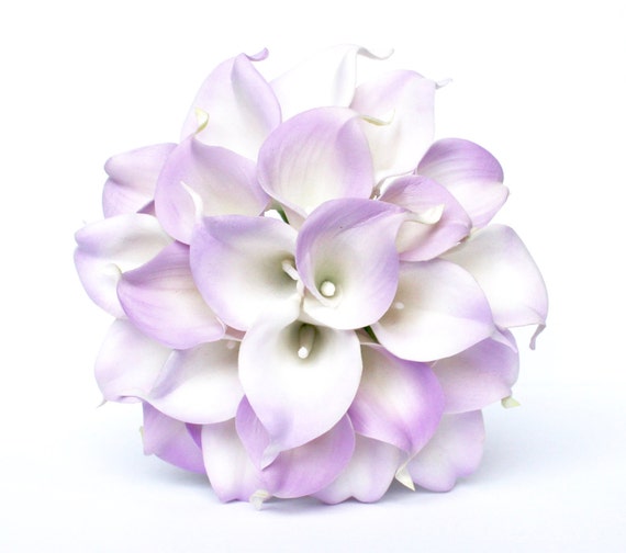 LAVENDER WEDDING BOUQUET- Lavender , Purple , Calla Lily Wedding Bouquet , Purple Bridal Bouquet , Real Touch , Calla Lily Bouquet