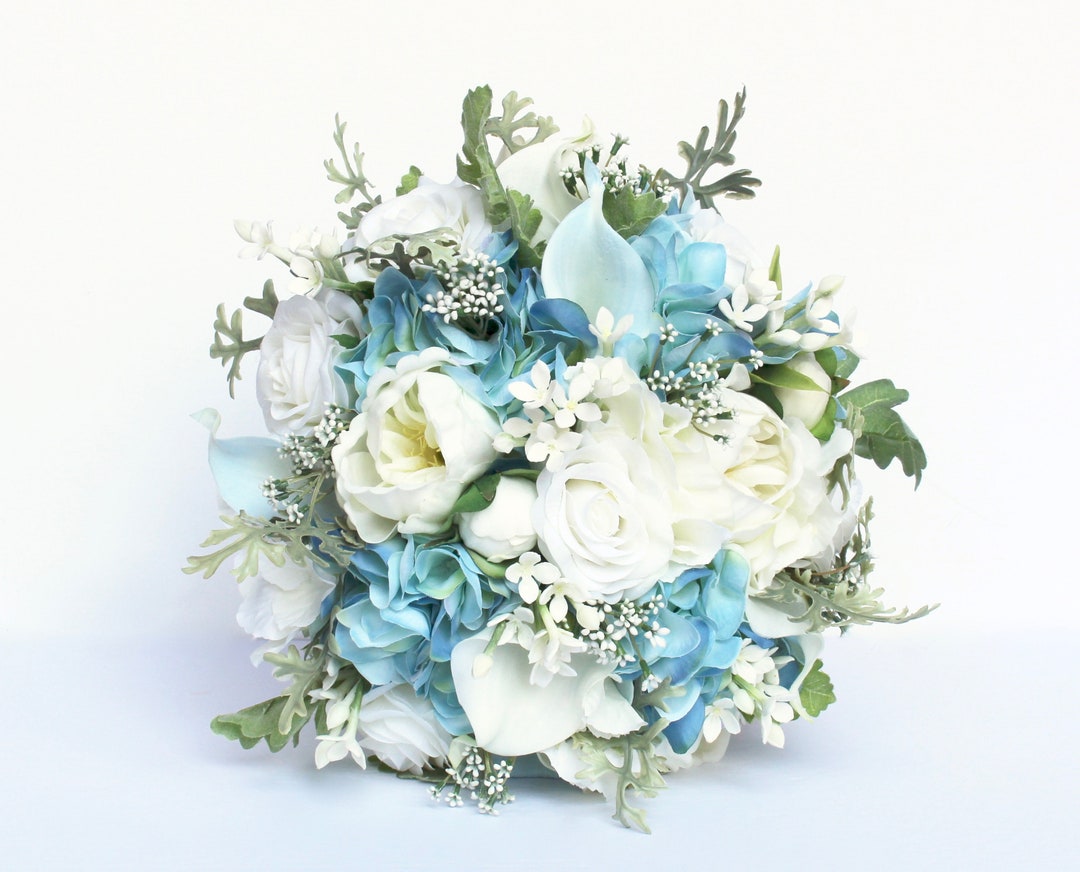 BOUQUET DA NOZZE BLU, Bouquet da sposa azzurro e bianco, Bouquet