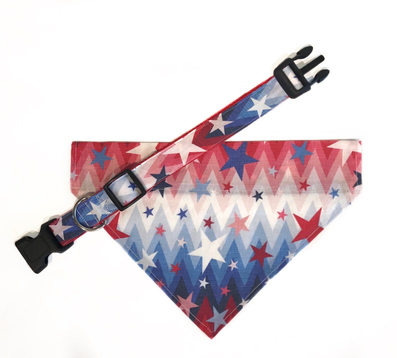 Woof Wear and Company Independent Doggo Collar /& Bandana Duo Patriotic 4th of July Dog Collar and Bandana USA Dog Bandana and Collar