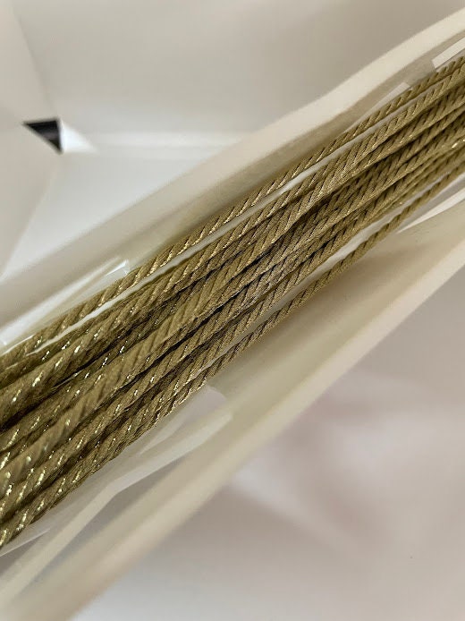 50 Meters Gold or Silver Metallic Cord, Braided String 2mm Thick, DIY Crafts,  Gift Wrap, Sewing, Quilt, Thick Thread, Holiday, Accents, Trim 