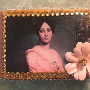 Lady In Pink Altered OOAK gift Tin