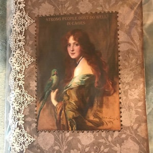 The Caged Bird OOAK Altered Composition Book Journal/Notebook