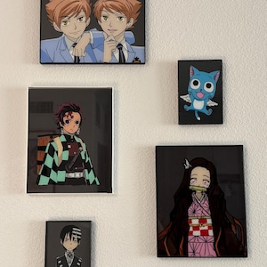 Custom Hand Painted Anime Glass Painting Wall Art
