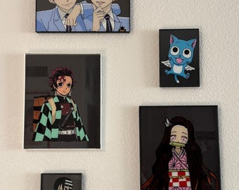 Benutzerdefinierte handgemalte Anime Glasmalerei Wandkunst